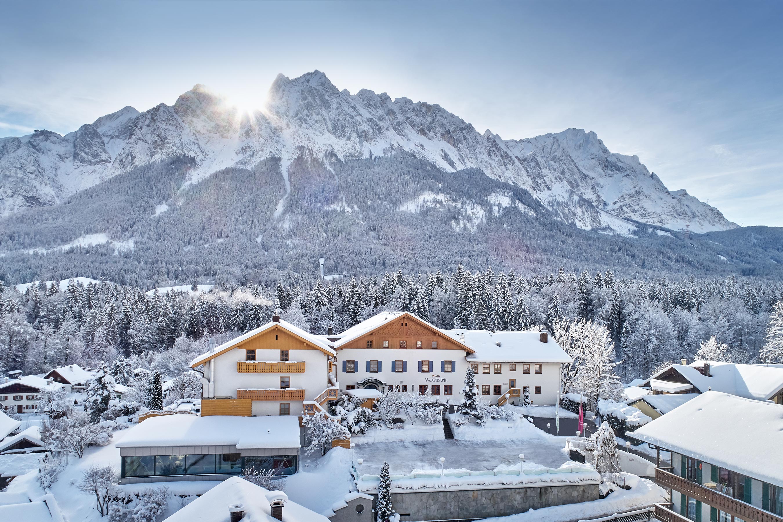 Bergpanorama Waxenstein im Winter